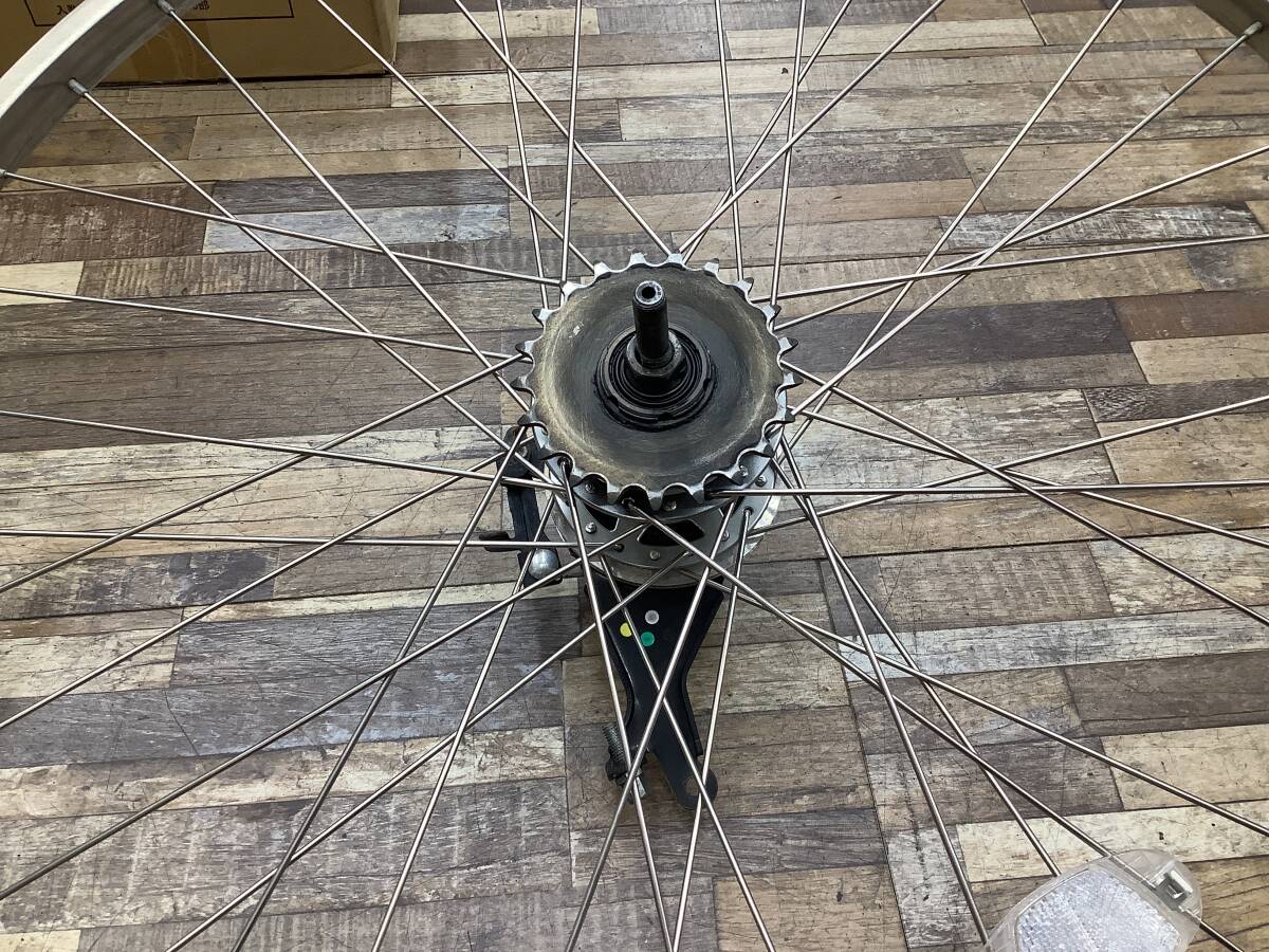 W105 YAMAHA PAS Natura L ヤマハ パス ナチュラ L(PA26NL)26インチ 電動アシスト自転車 前後ホイールセット 中古品_画像5