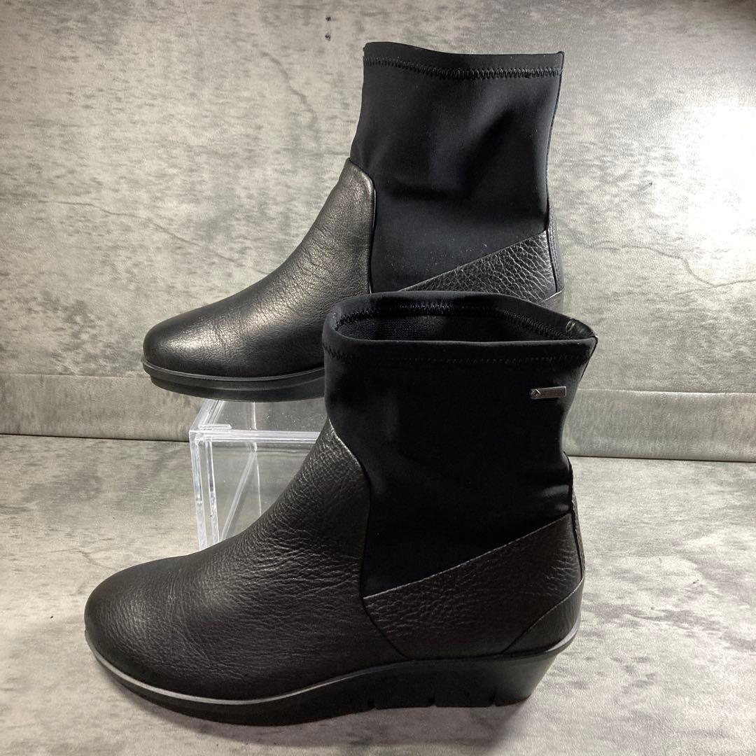 美品 ecco エコー 本革 × ストレッチ GORE-TEX 22cm_画像4