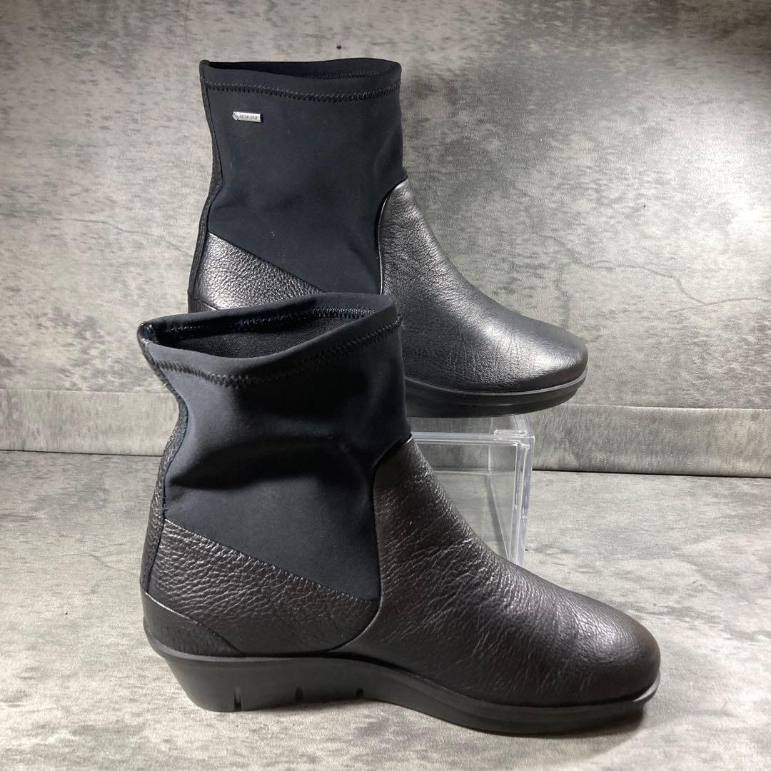 美品 ecco エコー 本革 × ストレッチ GORE-TEX 22cm_画像5