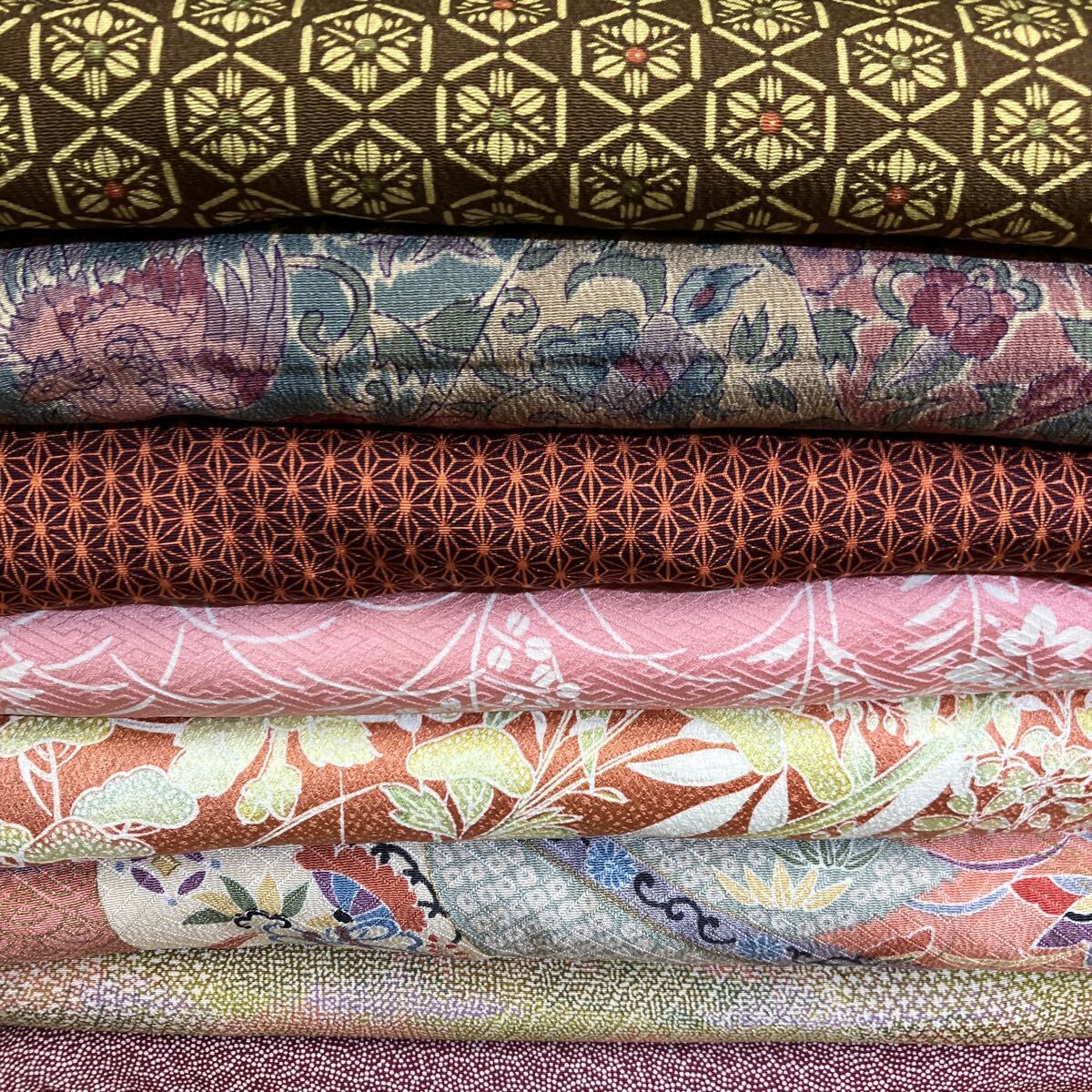 一右衛門No2305 小紋 20枚まとめ売り 正絹着物 京友禅 江戸小紋 お洒落小紋 更紗 紅型 縮緬 大量まとめ売り大処分_画像7
