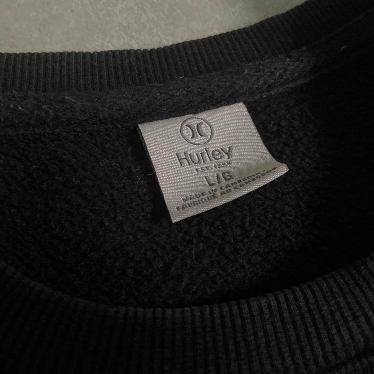 Hurley X●Lサイズ●ロゴ 刺繍 Vガゼット クルーネック ポリコットン プルオーバー スウェット●ハーレー_画像4