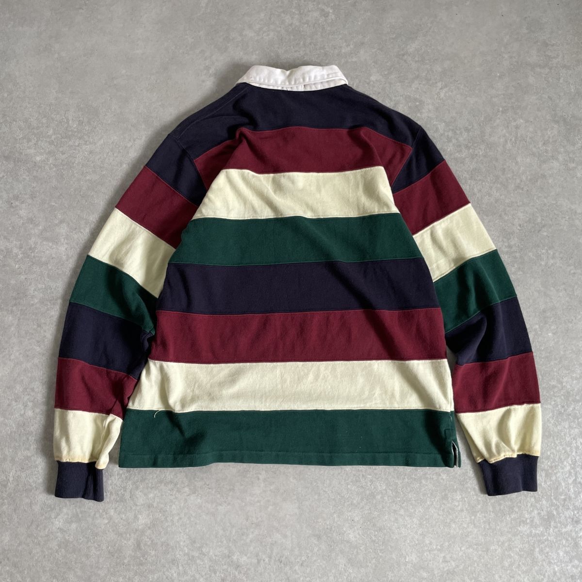 80`s●90`s●BROOKS BROTHERS●ヴィンテージ●XLサイズ●ボーダー柄 長袖 コットン プルオーバー ポロシャツ●ブルックスブラザーズ_画像7
