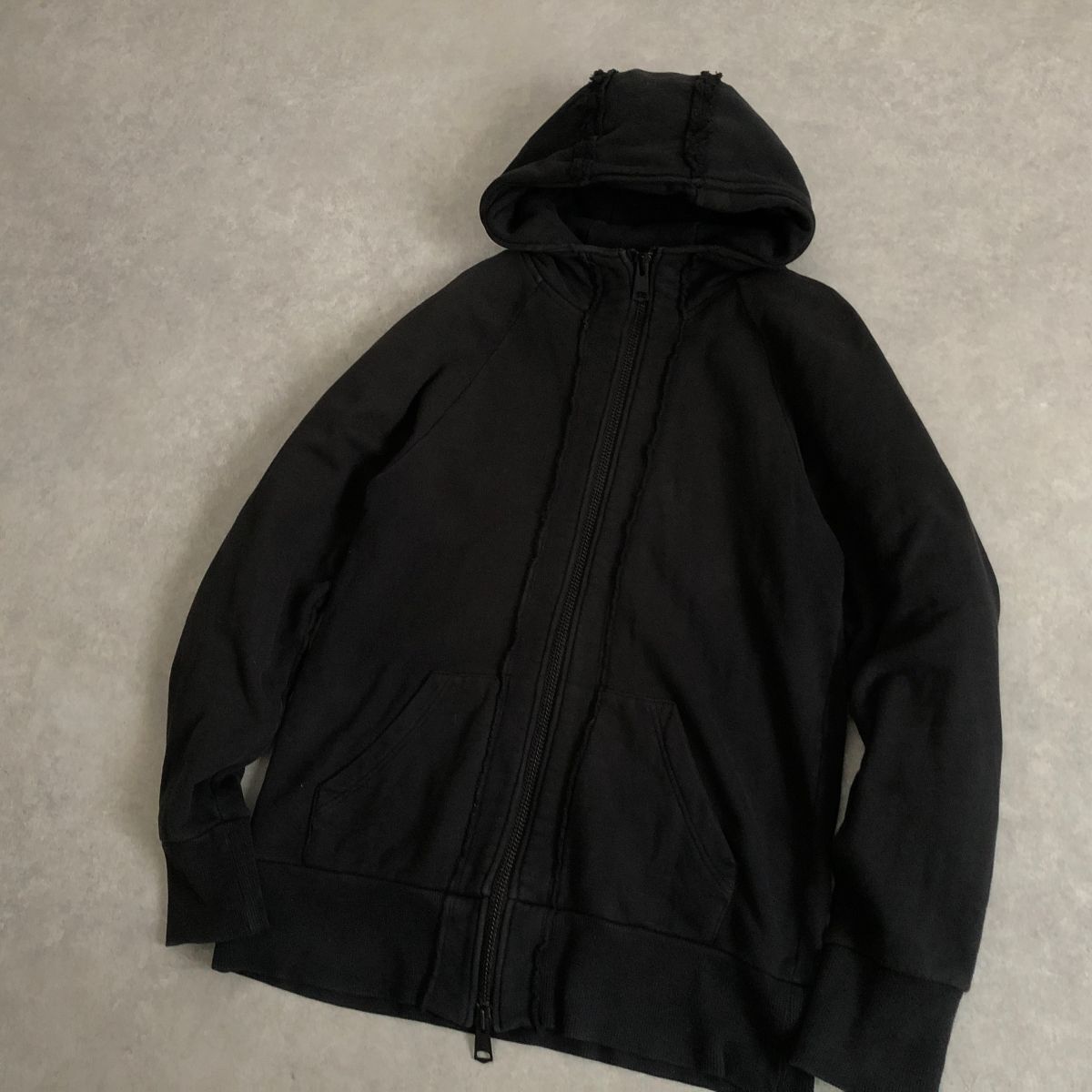 VIRGO●カットオフデザイン スウェット ZIP パーカー●ヴァルゴ_画像2