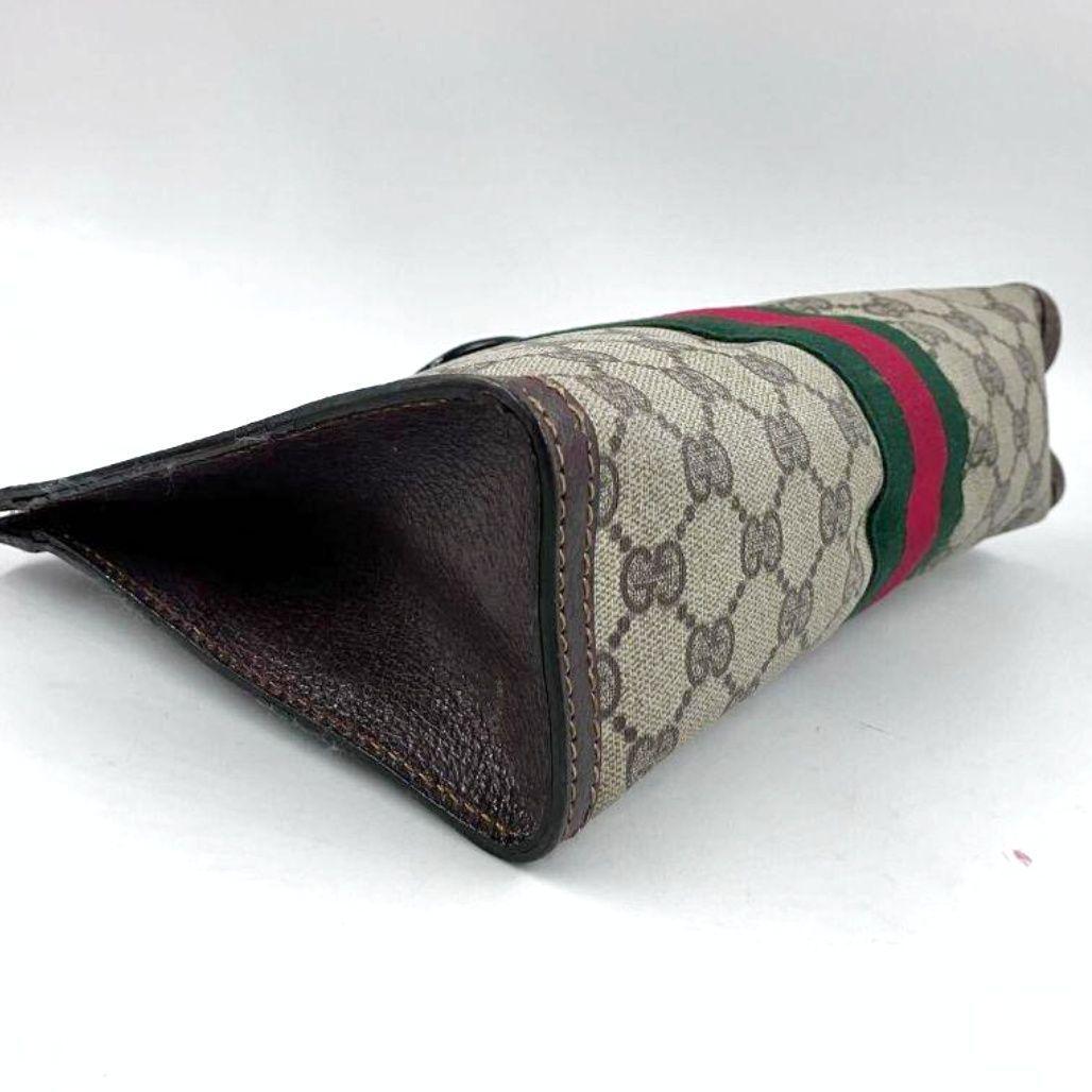 粉吹きなし● グッチ 3006 GUCCI オールドグッチ セカンドバッグ ハンドバッグ クラッチバッグ シェリー GGスプリーム PVC 1円_画像6