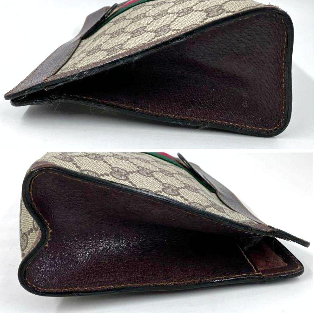 粉吹きなし● グッチ 3006 GUCCI オールドグッチ セカンドバッグ ハンドバッグ クラッチバッグ シェリー GGスプリーム PVC 1円_画像5