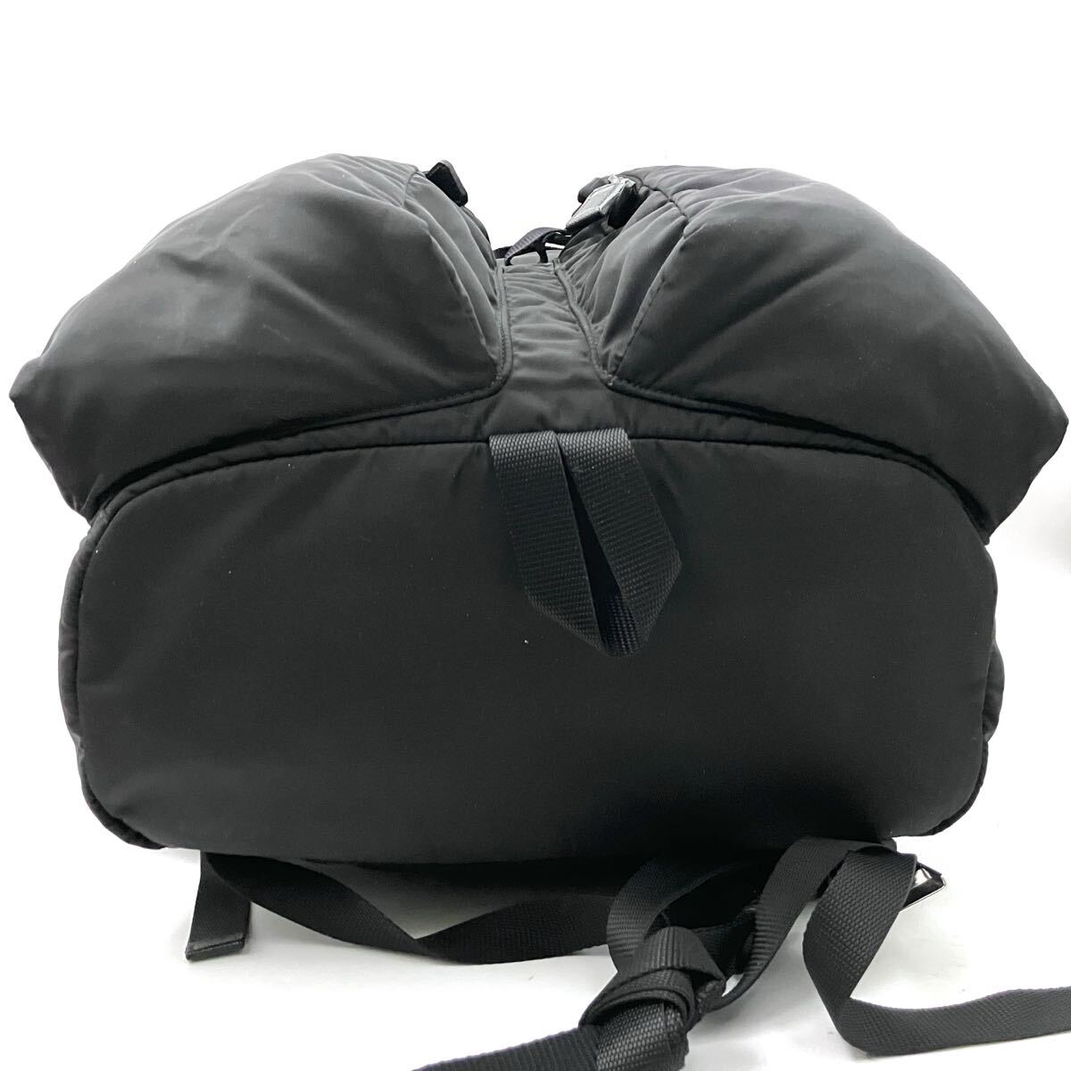 現行・極美● プラダ 3089 PRADA リュック バックパック サフィアーノレザー RE-NYLON 黒 三角プレート 1円 ● 2VZ019_画像5