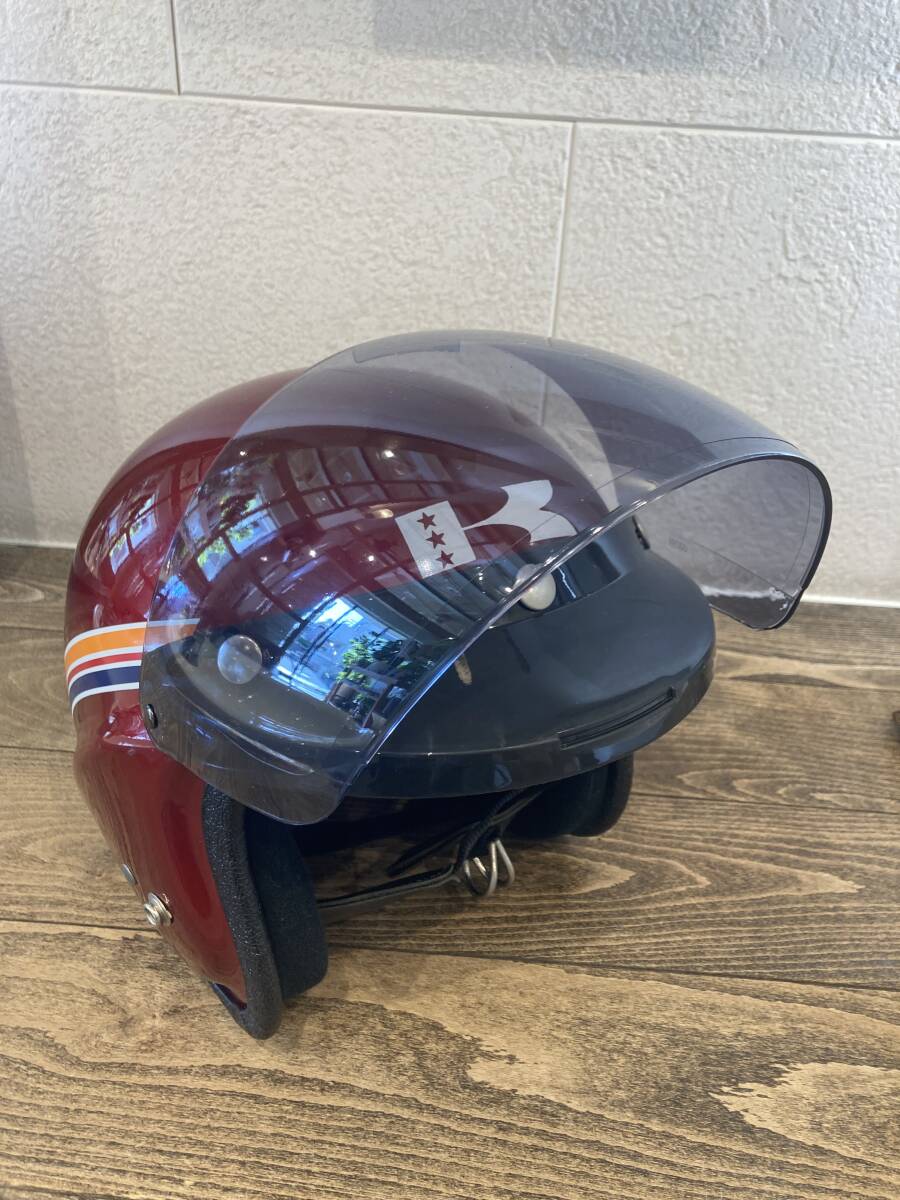 70s McHAL MACH II WHISPERJET ジェットヘルメット L KAWASAKI別注 ★70年代 マックホール カワサキ別注 ★ 装飾用_画像2