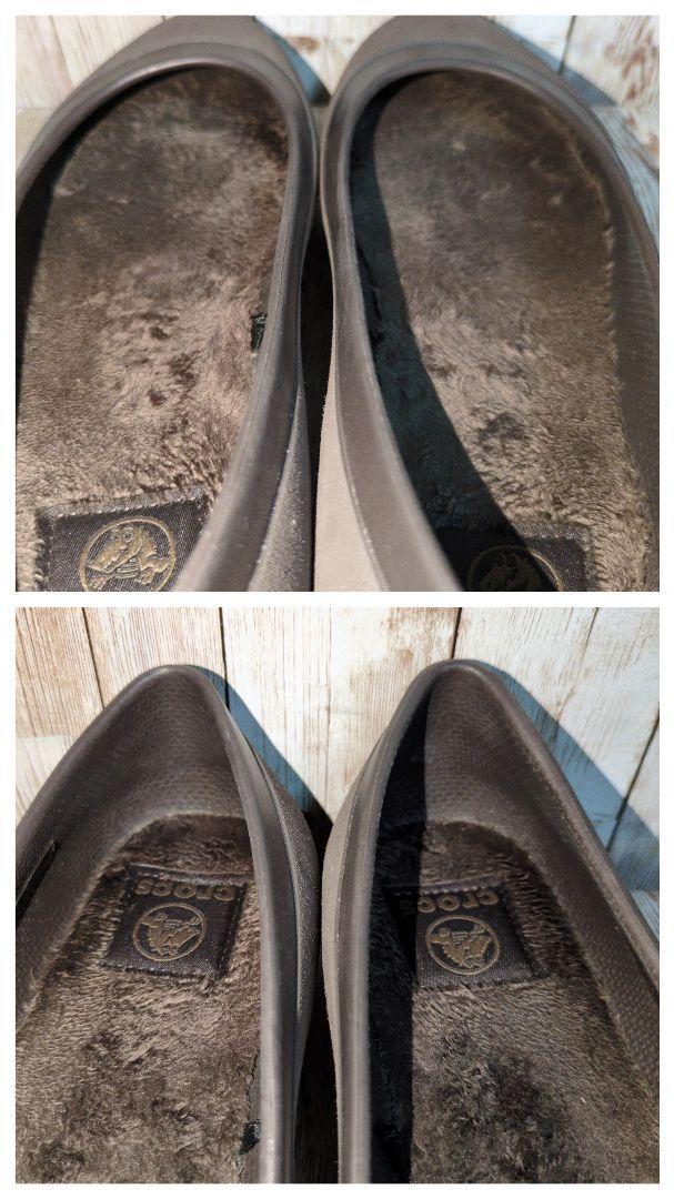 美品【crocs】マンモス☆フラットシューズ☆ボア☆W7☆23cm☆パンプス☆ラウンドトゥ☆バレエシューズ☆レディース靴☆クロックス