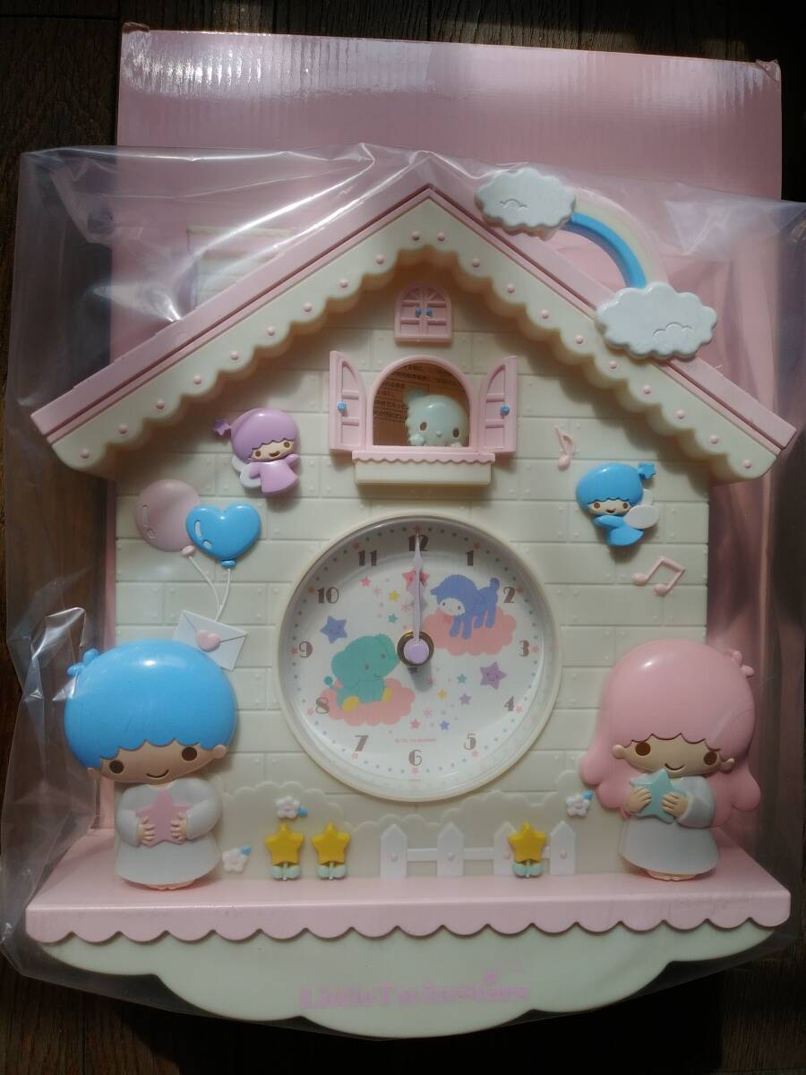 ★新品未開封★サンリオ★キキララkiki&lalaリトルツインスターズききららキキ&ララ★デコラティブ振り子時計★壁掛け時計★_画像1
