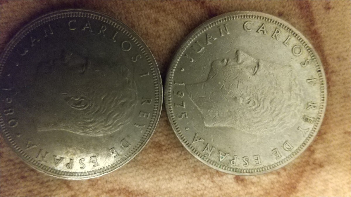 アンティークコイン 外国古銭 硬貨 コイン スペイン 25ペセタ硬貨 レトロ_画像1