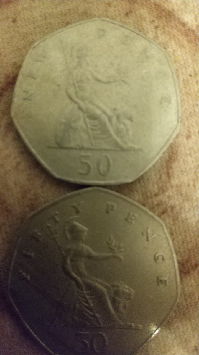 イギリス 50ペンス硬貨 コインアンティーク レトロ_画像4