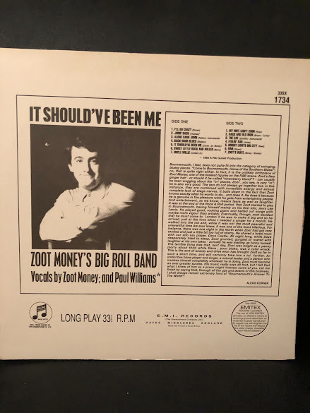 【レア盤●アナログＬＰ】 ZOOT MONEY'S BIG ROLL BAND/IT SHOULD'VE BEEN ME／ズートマネー/MOD/モッズ_画像2
