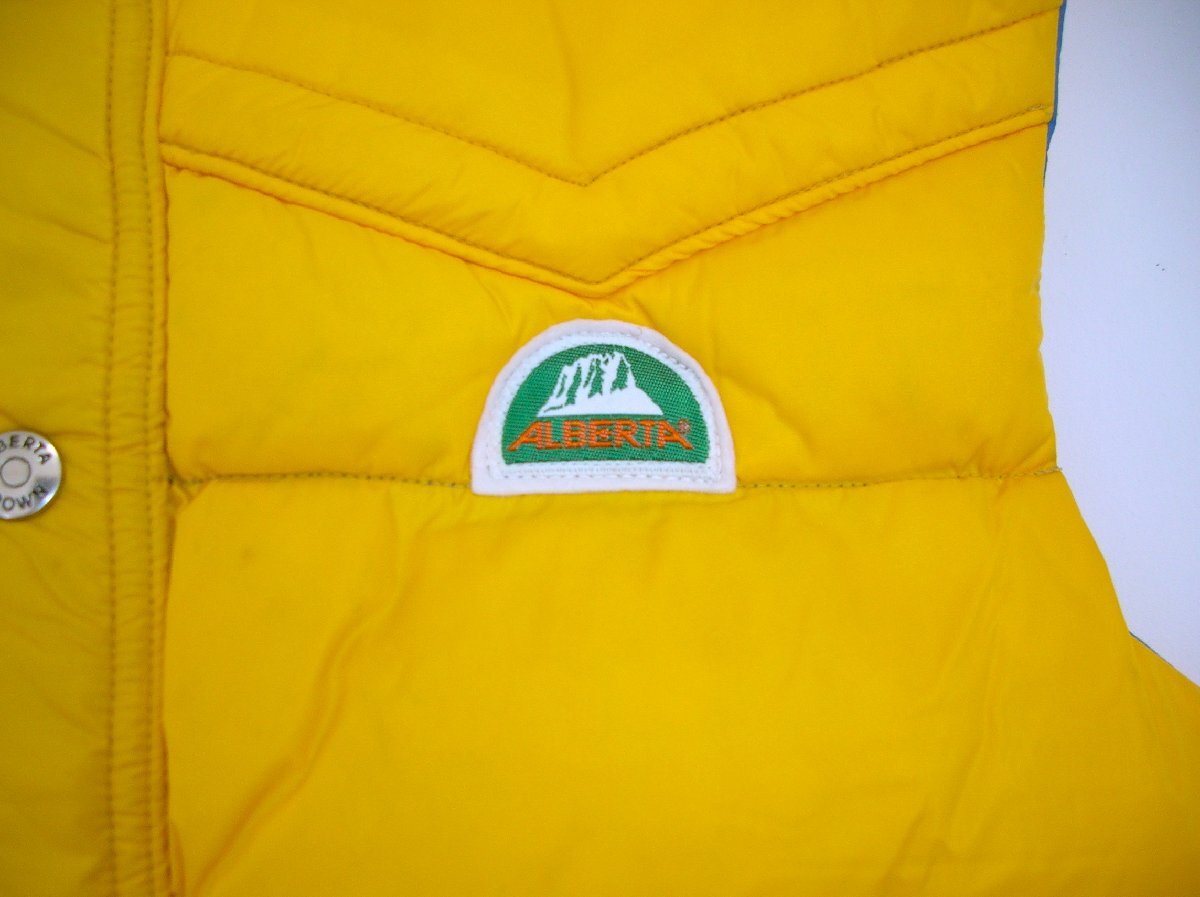 【希少品】アルバータ★【ダウンベスト】イエロー★Sサイズ★ALBERTA★ホワイトグースダウン90%★ポケット×5★現品限り_画像2