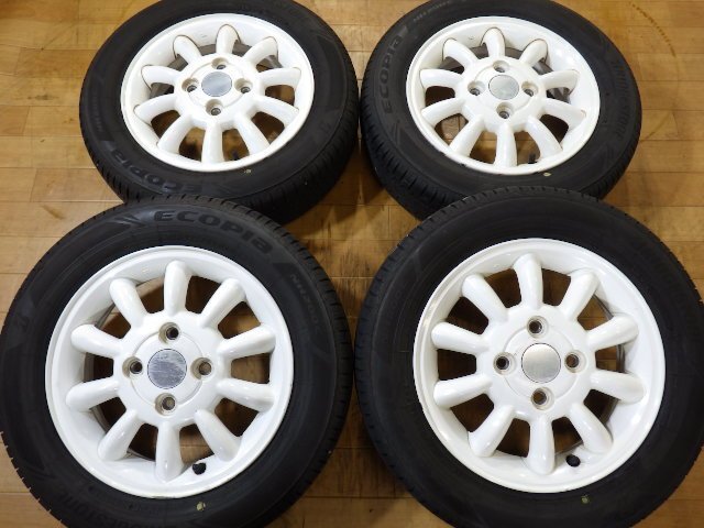  паз есть! Suzuki Alto Lapin оригинальный белый колесо шина 4шт.@13 дюймовый 155/65R13 Bridgestone eko Piaa NH200C Wagon R Carry 