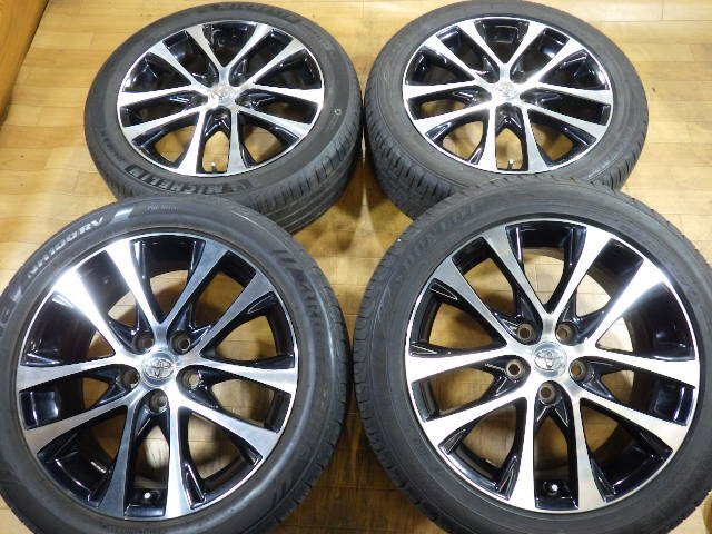 溝有り トヨタ 50系 エスティマ 後期 純正 ホイール タイヤ 4本 5H-114.3 18インチ 225/50R18 ダンロップ ブリヂストン ミシュラン C-HR_画像1