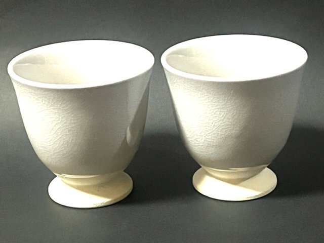 ★未使用★湯呑み 萩焼 カップ 湯のみ コーヒーカップ 食器 マグ湯呑み 高臺(tái)コップ シンプル食器 2客