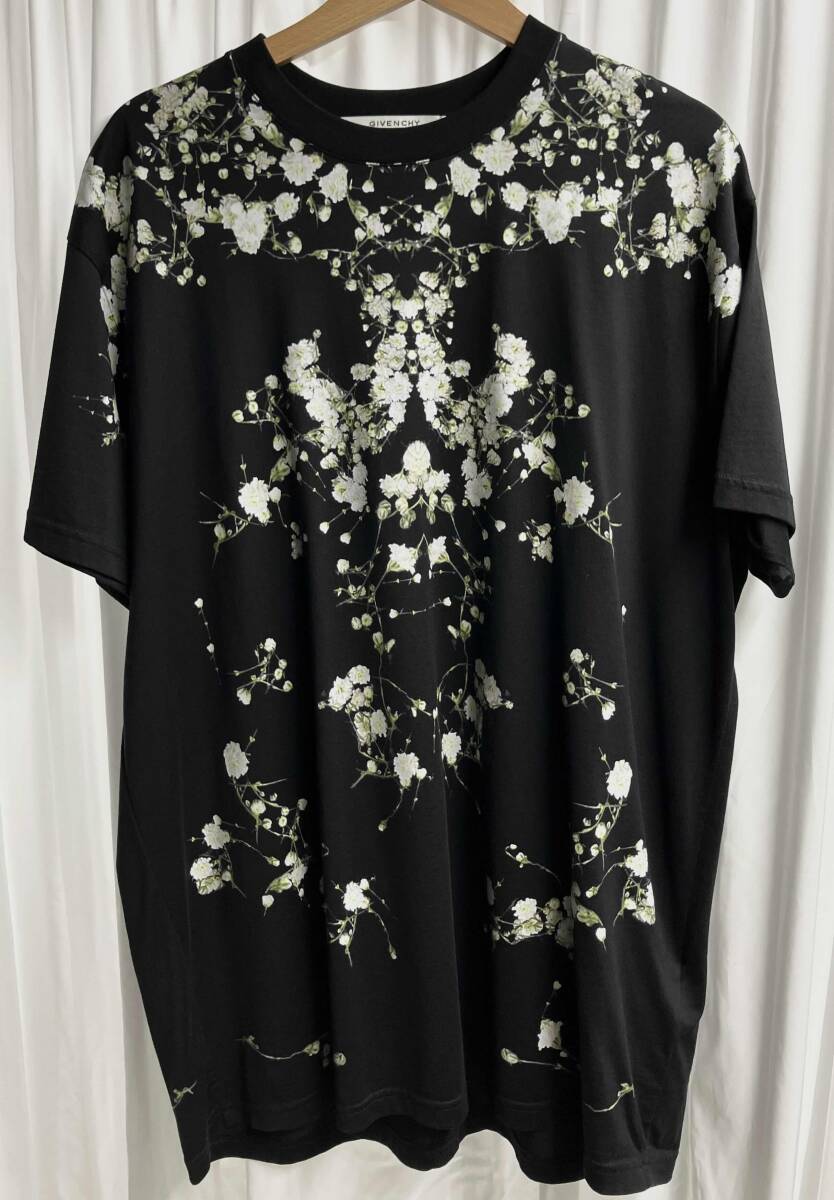 GIVENCHY かすみ草柄 15J 7379 651 ブラック 半袖Tシャツ サイズ:XS ジバンシィー_画像1