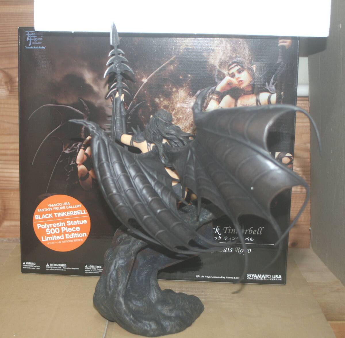 開封品♪ ブラック・ティンカーベル ファンタジーギャラリー 限定500個版 ポリストーン製(やまとUSA,サクリファイス,ゴールデンラバー)_画像2