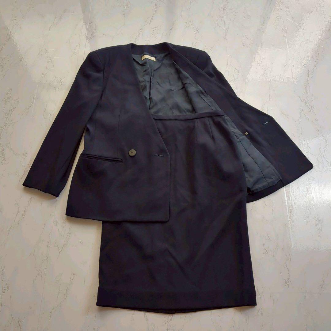 CORDIER コルディア　スカート　スーツ　セットアップ　サイズ44 紺_画像1