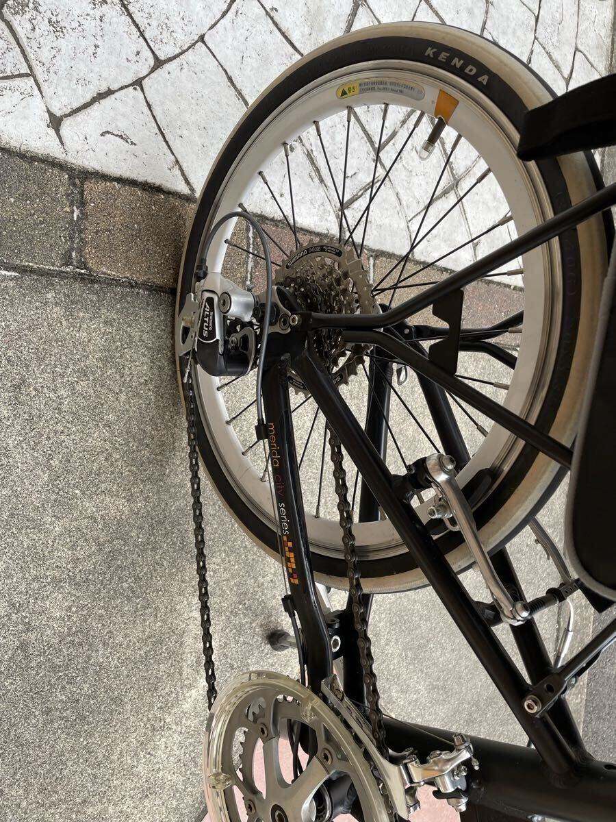 【愛知県引取or家財おまかせ便】折りたたみ自転車 MERIDA Flight 50 20インチ 2018年 黒 ブラック リアキャリア バッグ 輪行袋 DAHON 車載_画像6