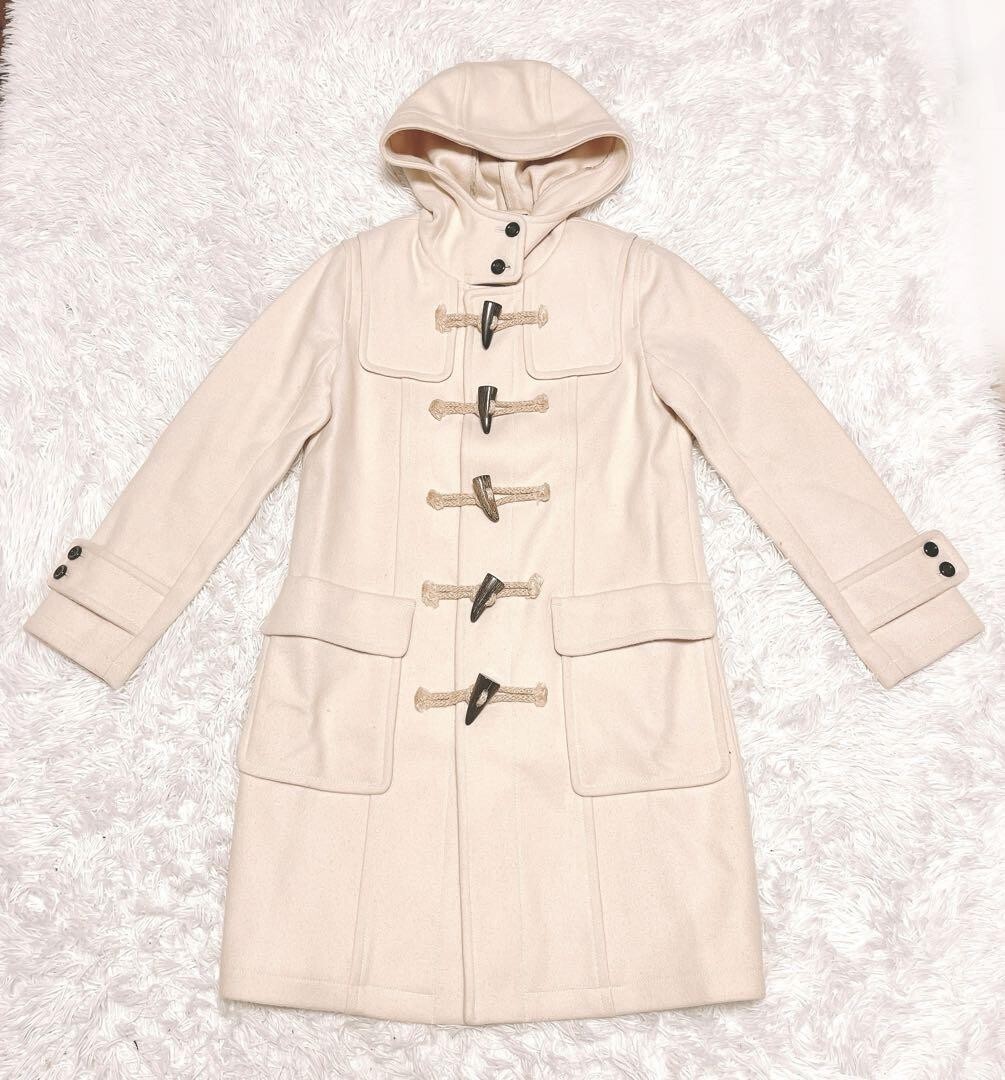 ダイアグラム ロング ダッフル コート ホワイト ベージュ ウール アンゴラ_画像3