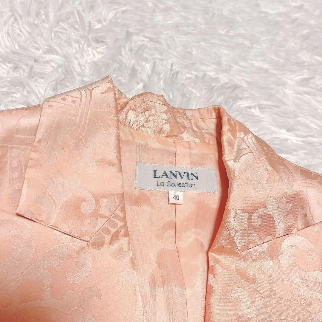 LANVIN サテン シルク ジャガード セット スーツ ピンク ペイズリー_画像7