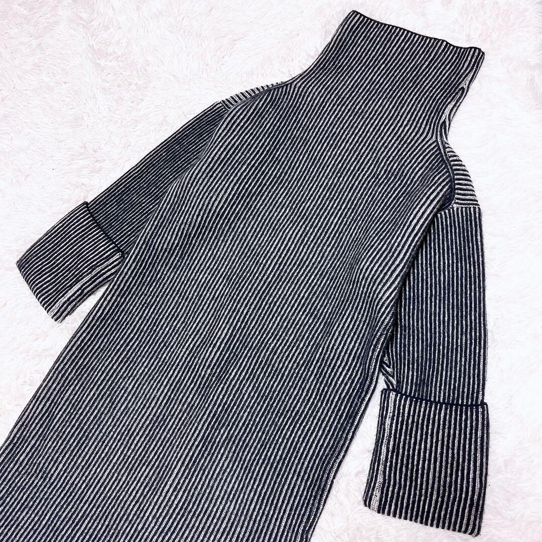 エトレトウキョウ ダブルカラー ボリューム ニット ワンピース ロング タートル_画像3