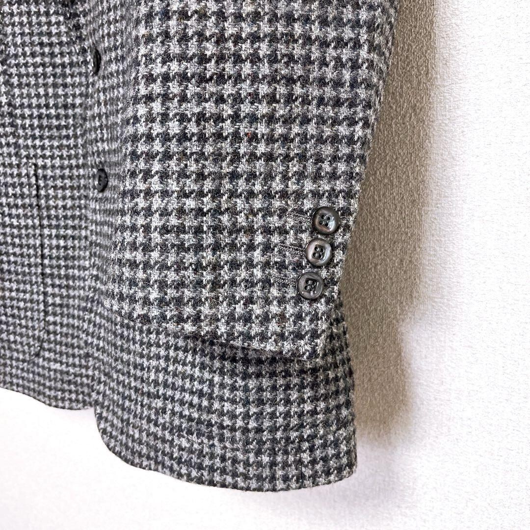 ハリスツイード 日本製 千鳥格子 テーラード ジャケット_画像2