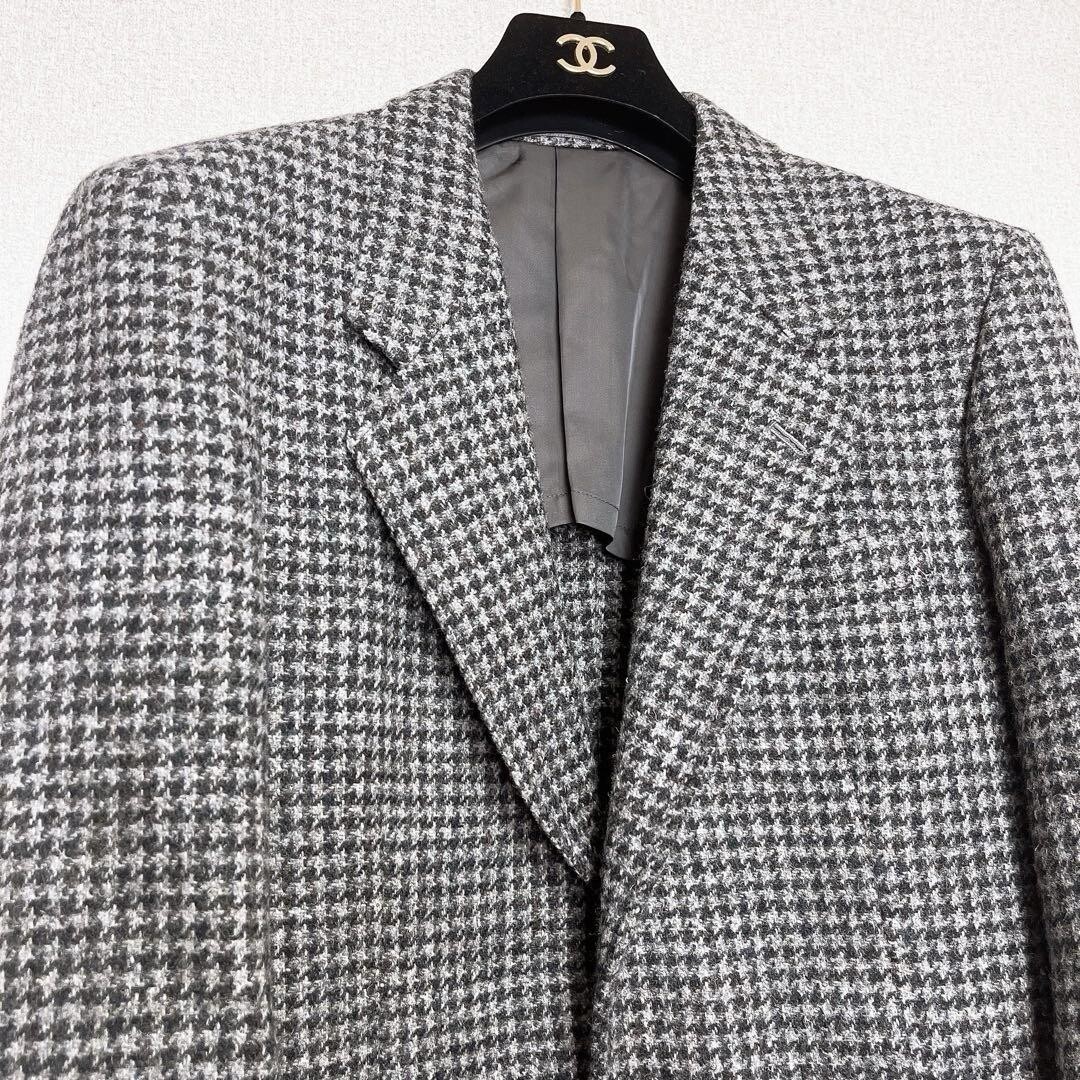 ハリスツイード 日本製 千鳥格子 テーラード ジャケット_画像3