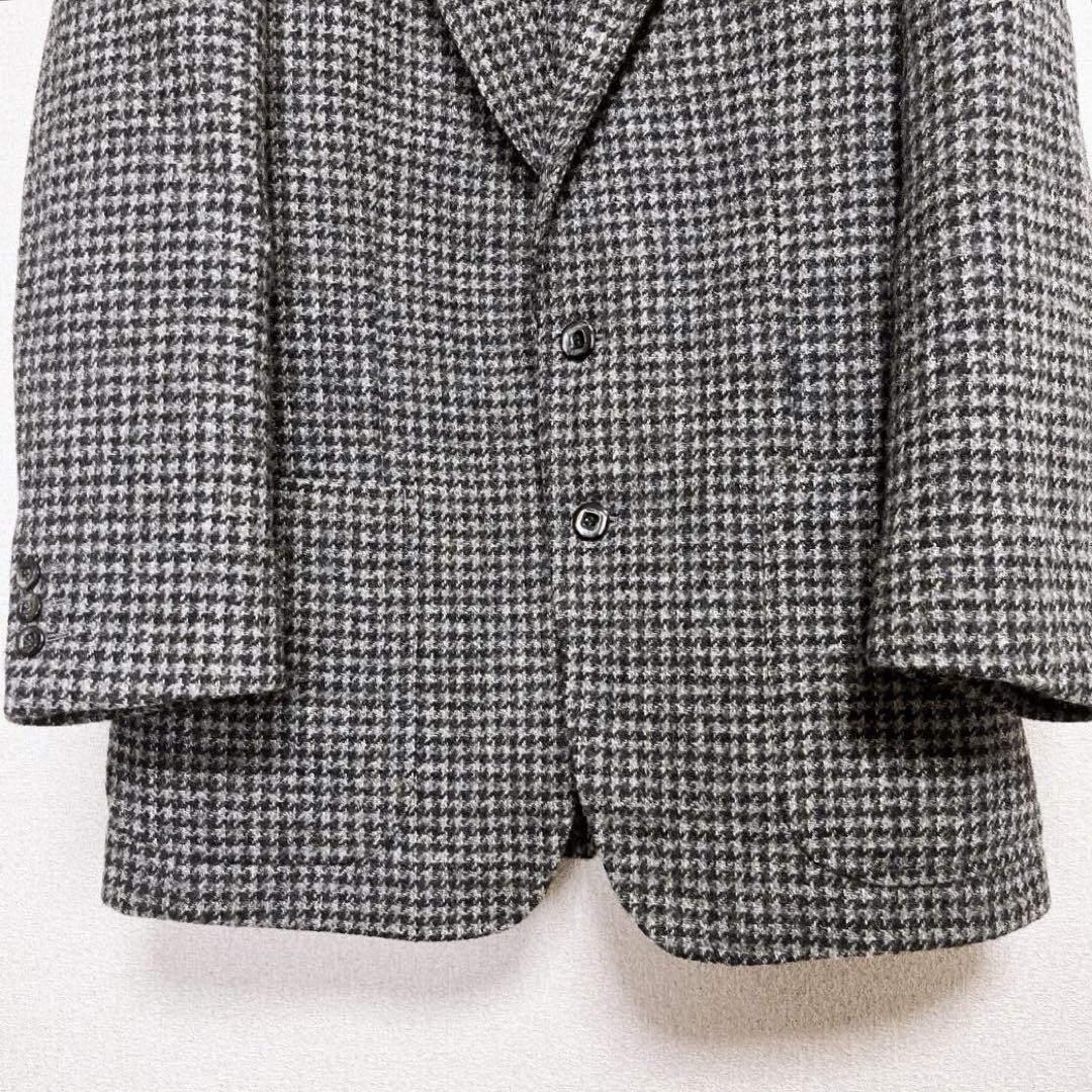 ハリスツイード 日本製 千鳥格子 テーラード ジャケット_画像4