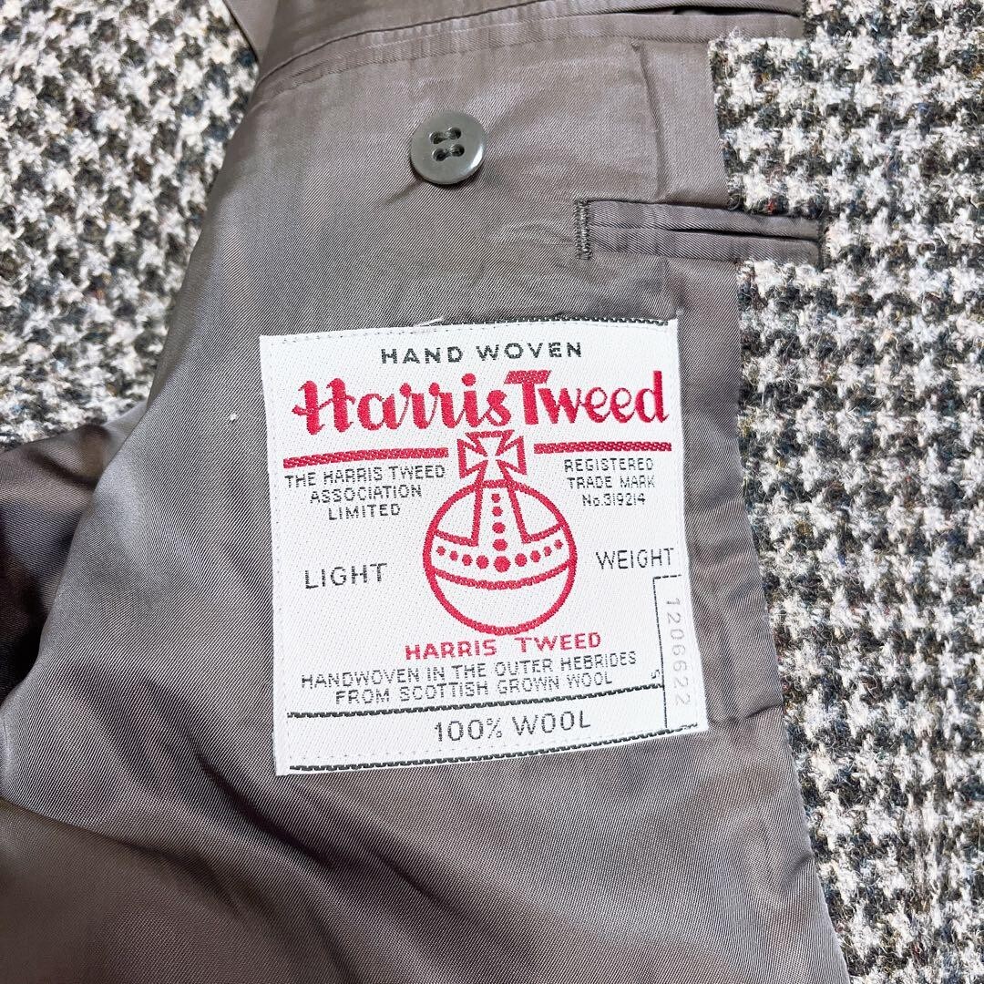 ハリスツイード 日本製 千鳥格子 テーラード ジャケット_画像6