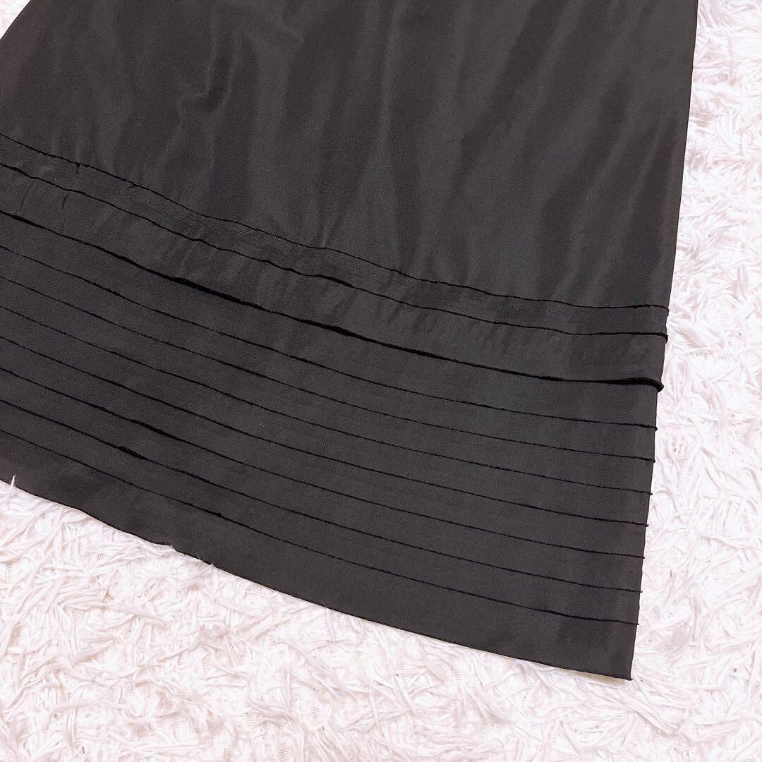 TO BE CHIC ビジュー ワンピース チュニック シルク40 フレア 黒_画像6