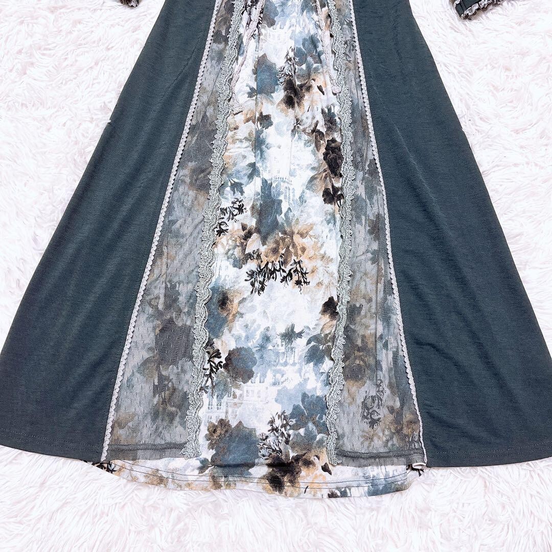 オッズオン ローゼンカヴァリエ レイヤード ワンピース レース ジレ 花柄_画像4