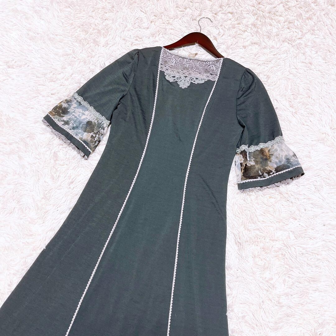 オッズオン ローゼンカヴァリエ レイヤード ワンピース レース ジレ 花柄_画像8