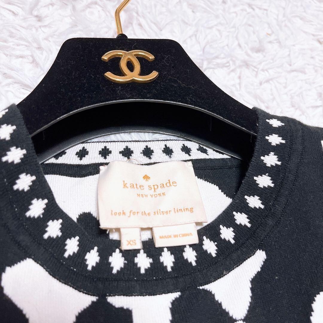 ケイトスペード ニューヨーク ジャガード ニット 総柄 ワンピース ノースリーブ_画像5