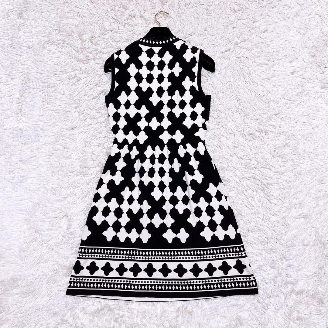 ケイトスペード ニューヨーク ジャガード ニット 総柄 ワンピース ノースリーブ_画像6