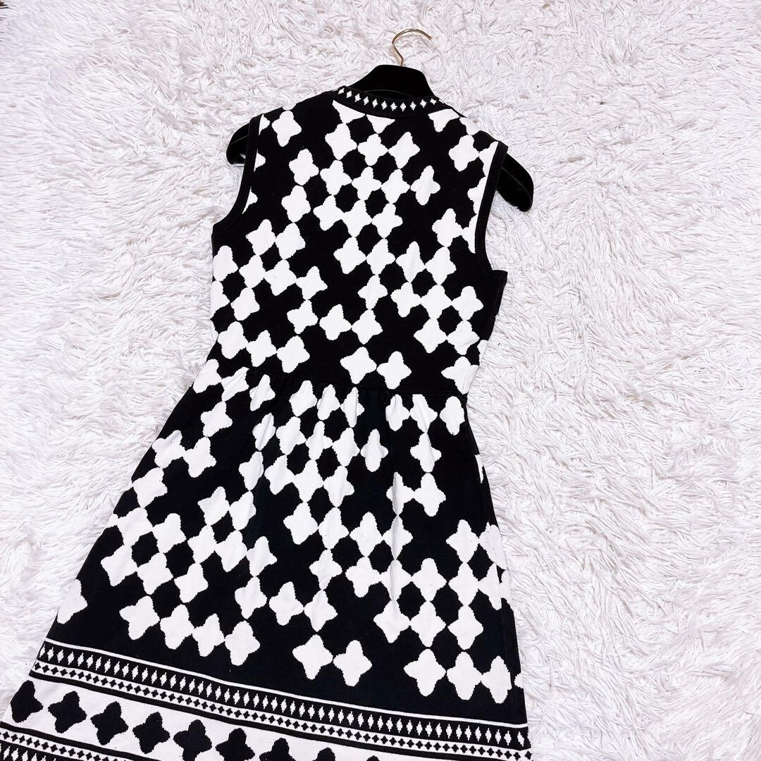 ケイトスペード ニューヨーク ジャガード ニット 総柄 ワンピース ノースリーブ_画像7