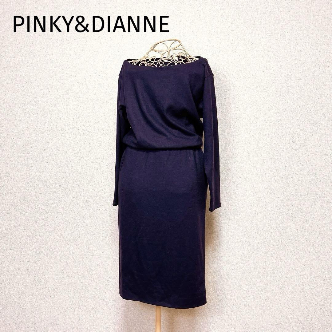ピンキーアンドダイアン リラックス ウール サイド スリット ワンピース 紫_画像1