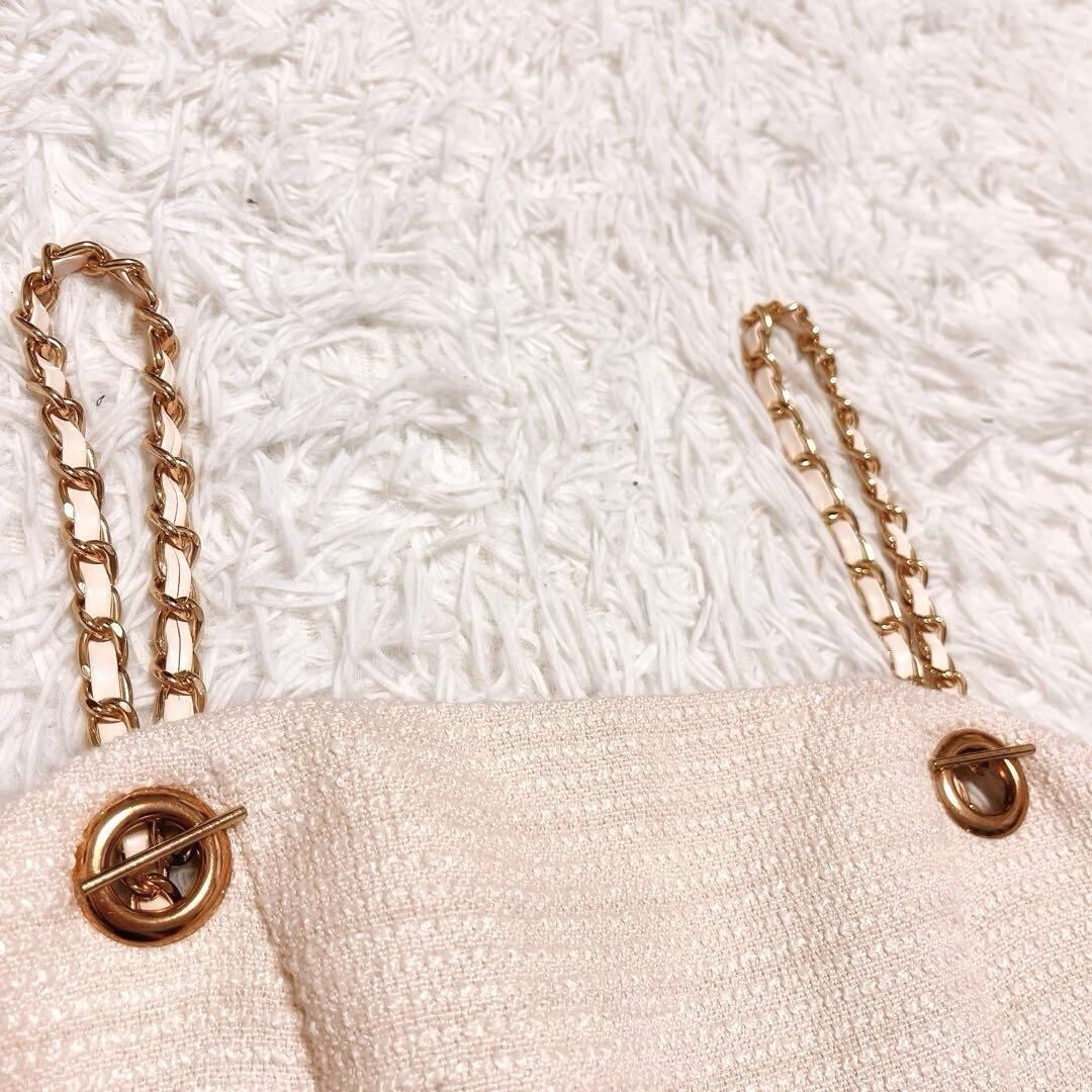 ROYAL PARTY チェーン ストラップ ツイード オールインワン 白_画像5