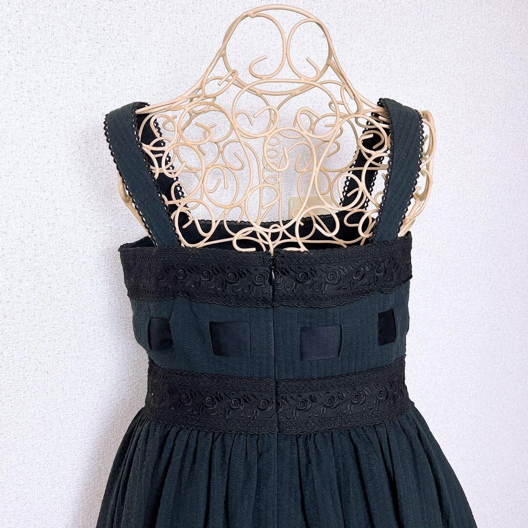 MILK レース ドレス ワンピース ゴスロリ フリル 黒 ノースリーブ リボン_画像3