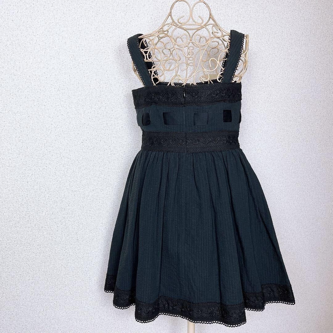MILK レース ドレス ワンピース ゴスロリ フリル 黒 ノースリーブ リボン_画像4