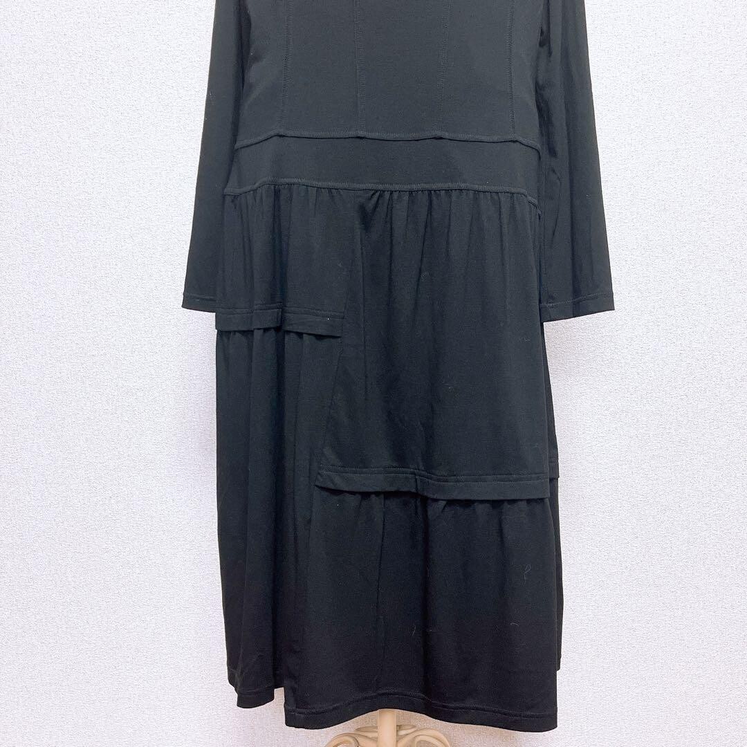INTELLECTION レイヤード アシンメトリー ティアード ワンピース 黒_画像9