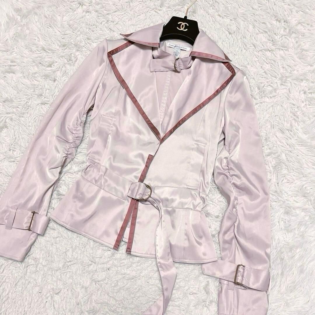 DIANEvonFURSTENBERG サテン ジャケット ベルト チョーカー_画像2