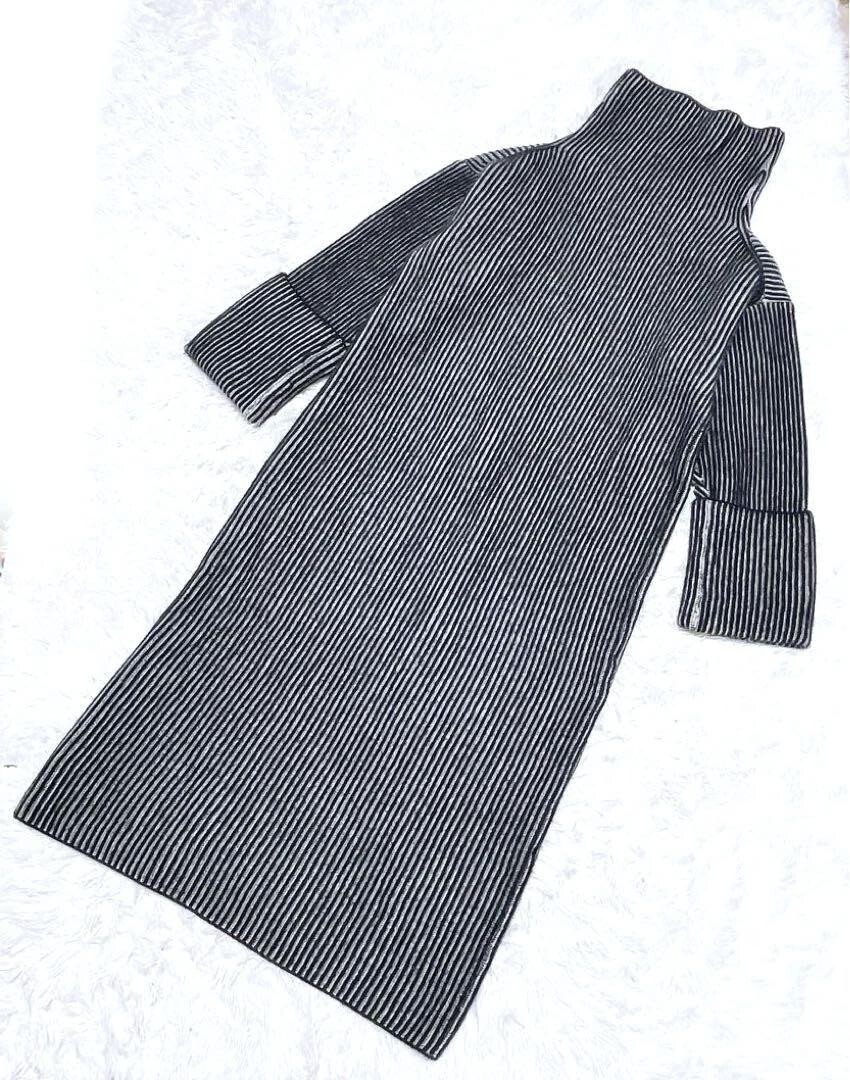 エトレトウキョウ ダブルカラー ボリューム ニット ワンピース ロング タートル_画像2