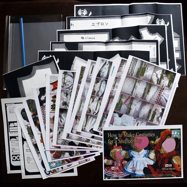 型紙 ぬいぐるみポーチ サイズ 3種類のドレス/リボン/ドロワース/靴_画像2