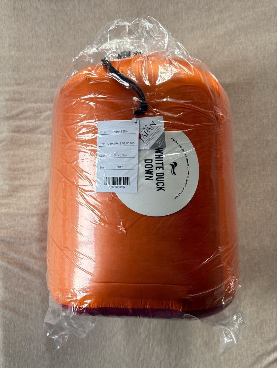 新品未開封 NANGA ラバイマ バッグ W 400 ダウン シュラフ 寝袋 ナンガ RABAIMA BAG アウトドア キャンプ 寝具 秋冬 スリーピングバッグ_画像2