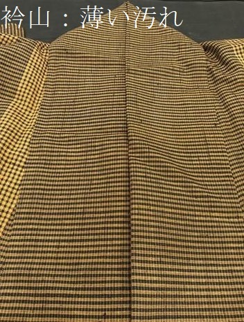 平和屋着物■上質な紬　格子柄　正絹　逸品　BAAS5105xa_画像5