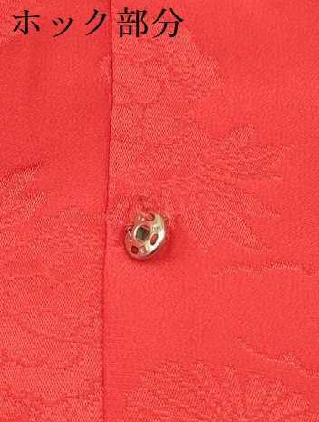 平和屋着物[]七五三　女の子　３歳　被布　菊花地紋　紅赤色　逸品　DAAW2975ma_画像7