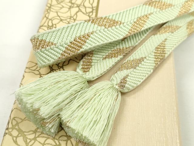 平和屋本店■極上　有職組紐道明　帯締め　笹浪組　夏虫色　金糸　宮内庁御用　国立博物館御用　東京芸術大学御用　逸品　CXAA0647s5