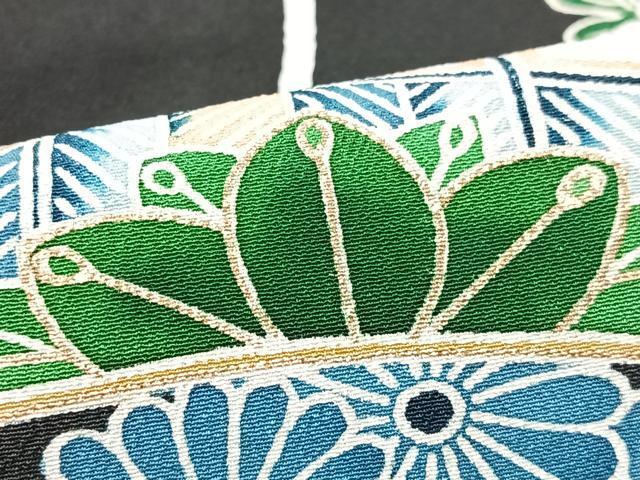 平和屋着物■豪華黒留袖　駒刺繍　草花風景文　金彩　正絹　逸品　CAAX9641xe_画像5